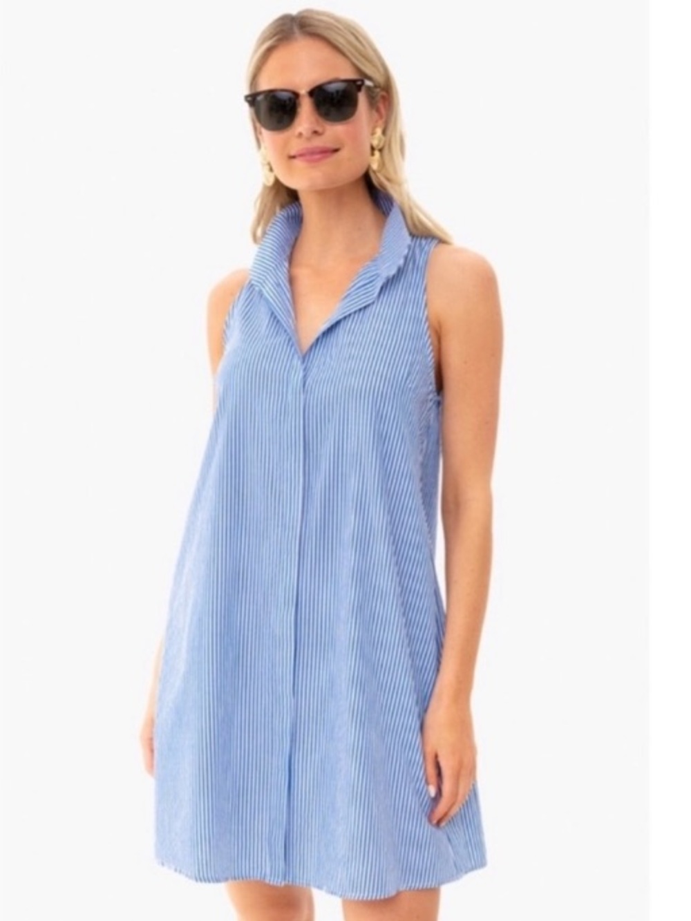 TUCKERNUCK Charlie Sleeveless Striped Cotton Shirt Dress Classic Preppy XXL NWOT